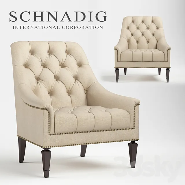 Classic Elegance Tufted Chair 9090-204-G 3DSMax File