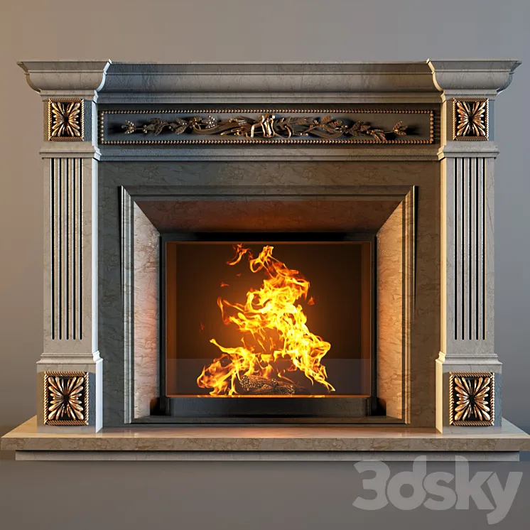 Classic Fireplace 3D 3DS Max