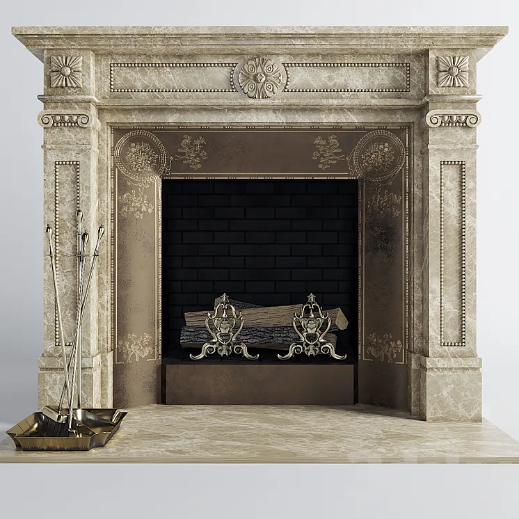 Classic fireplace 3DS Max