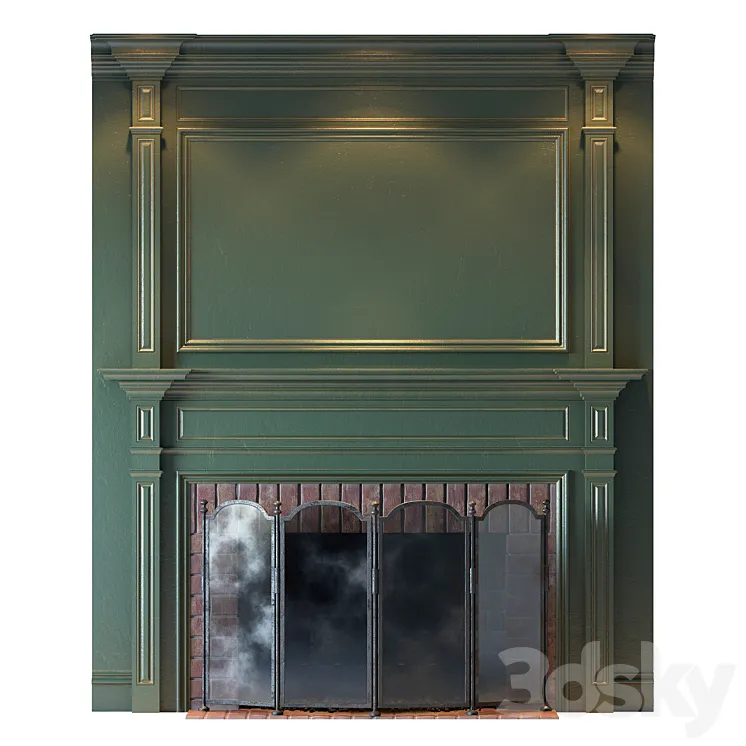 Classic fireplace 3DS Max