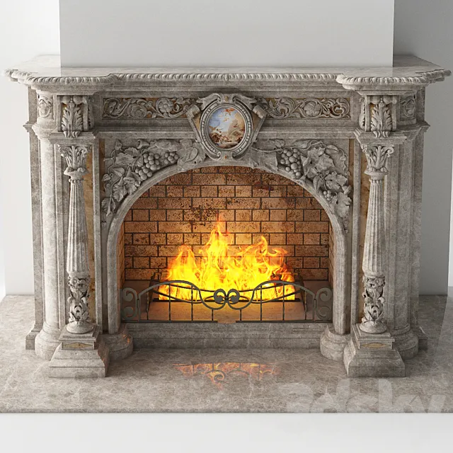 Classic Fireplace 3ds Max