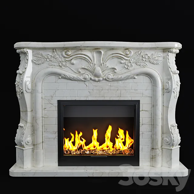 Classic fireplace delixuan 3ds Max