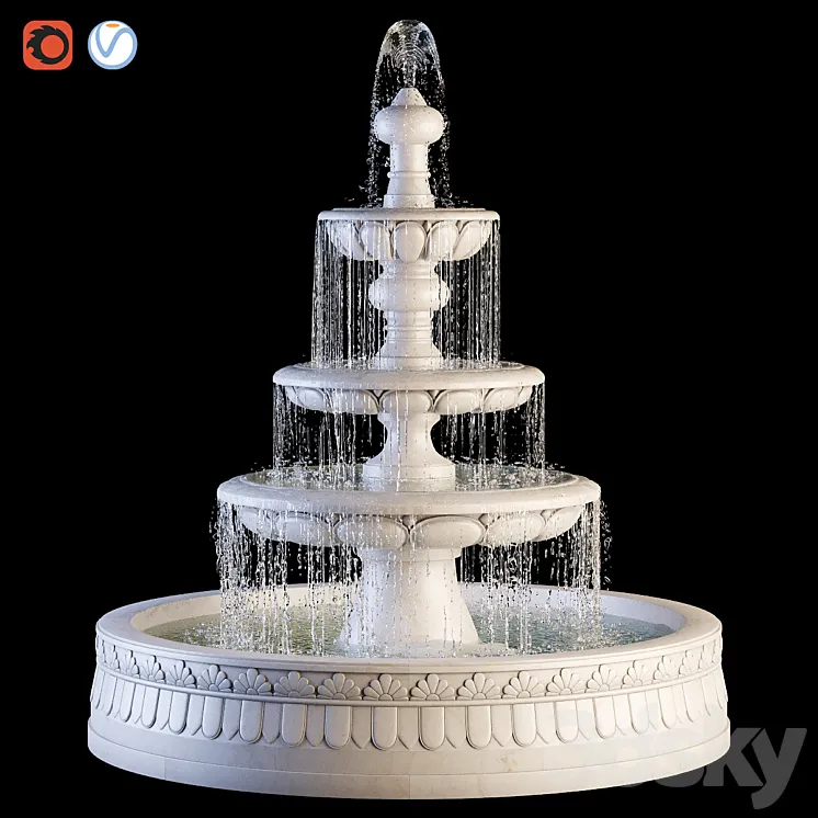 classic fountain 3DS Max