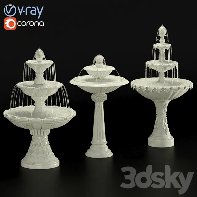 Classic Fountain Collection 3ds Max