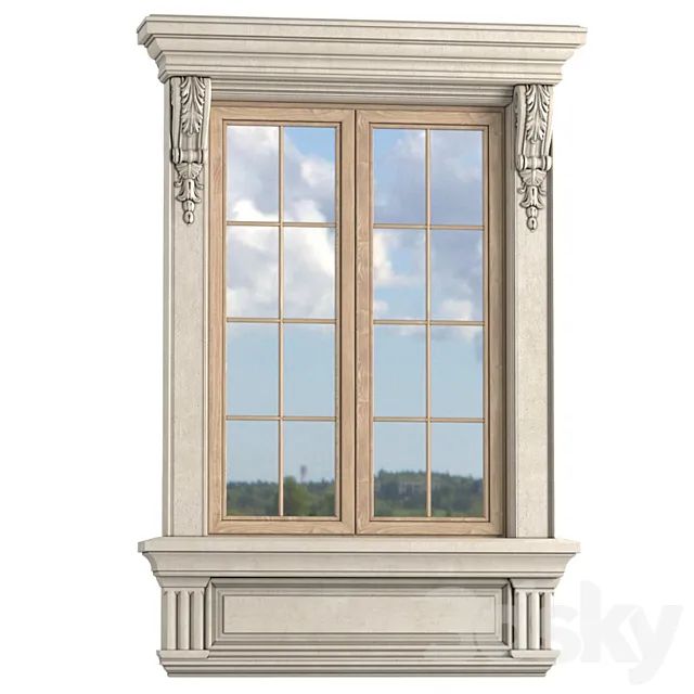 Classic frame window trim 3ds Max