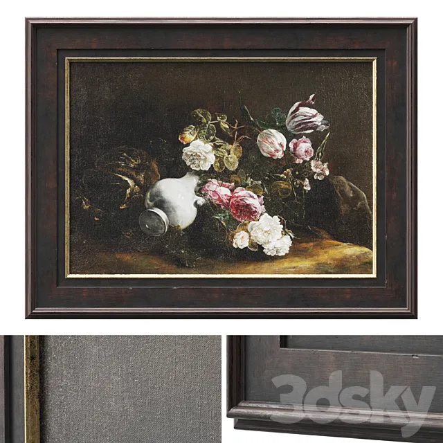 Classic frame with floral still life 3DSMax File