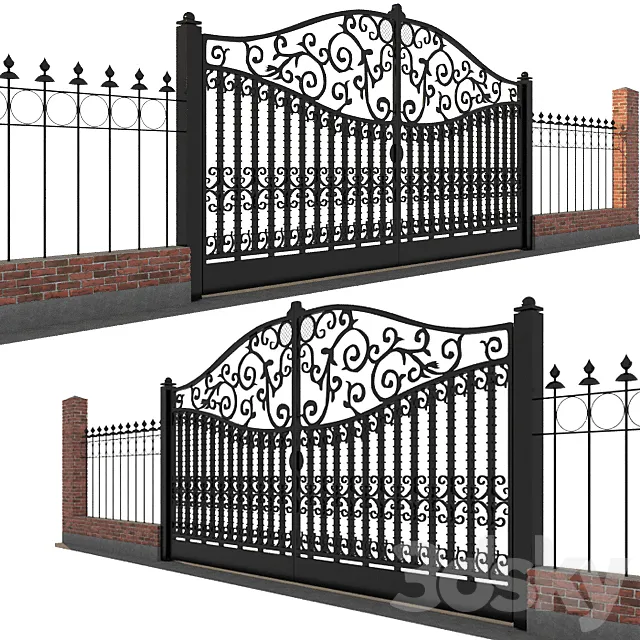 Classic gate and fence 3DS Max Model