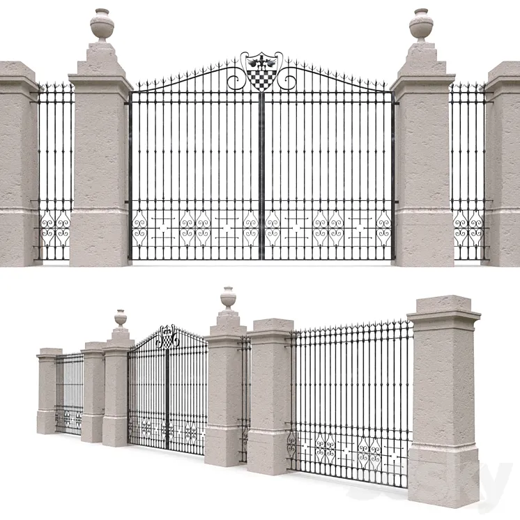 Classic gate and fence 3DS Max