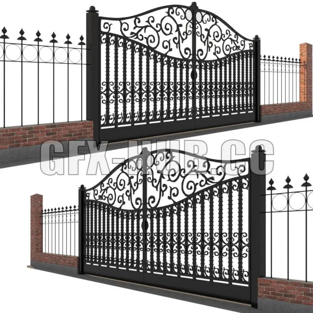 Classic gate and fence 3dsMax Model