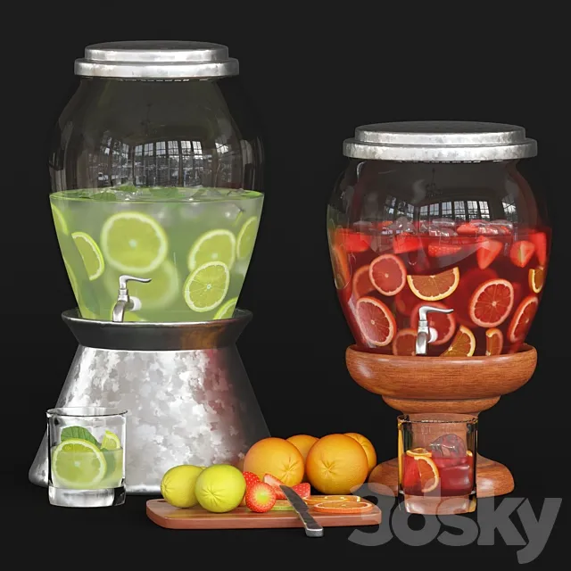 classic glass drink dispenser 3ds Max