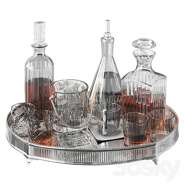 Classic Home Bar Glassware 3DS Max Model