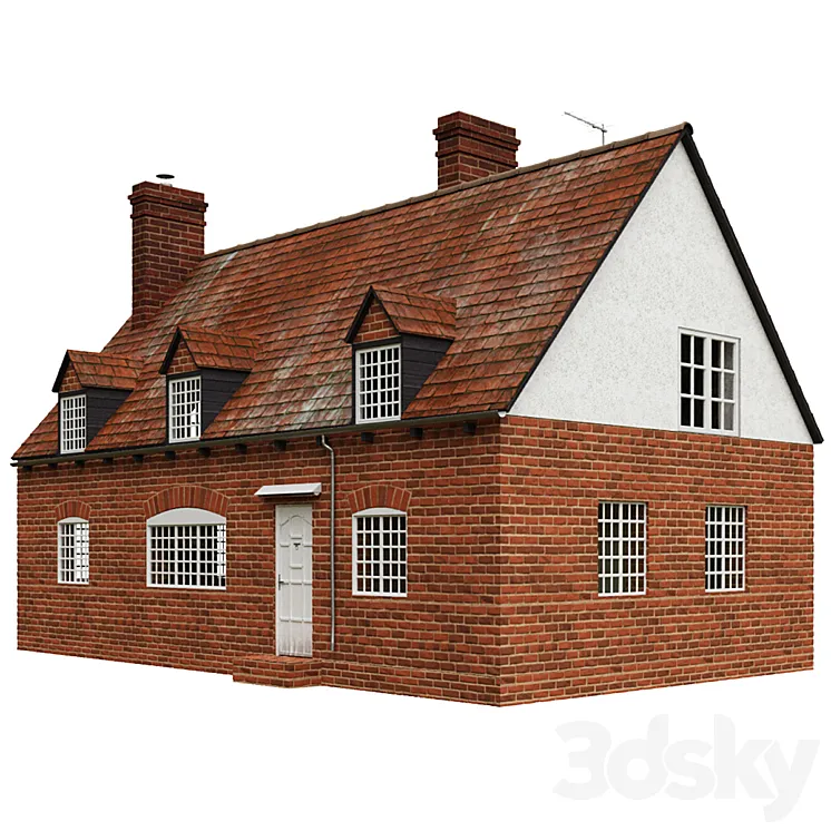 Classic house in the England style 3DS Max
