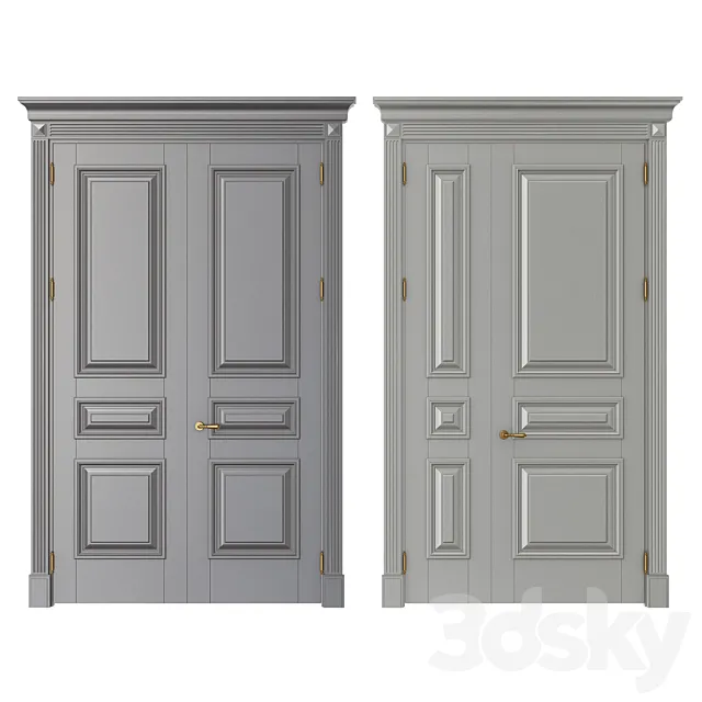 Classic interior doors 3ds Max