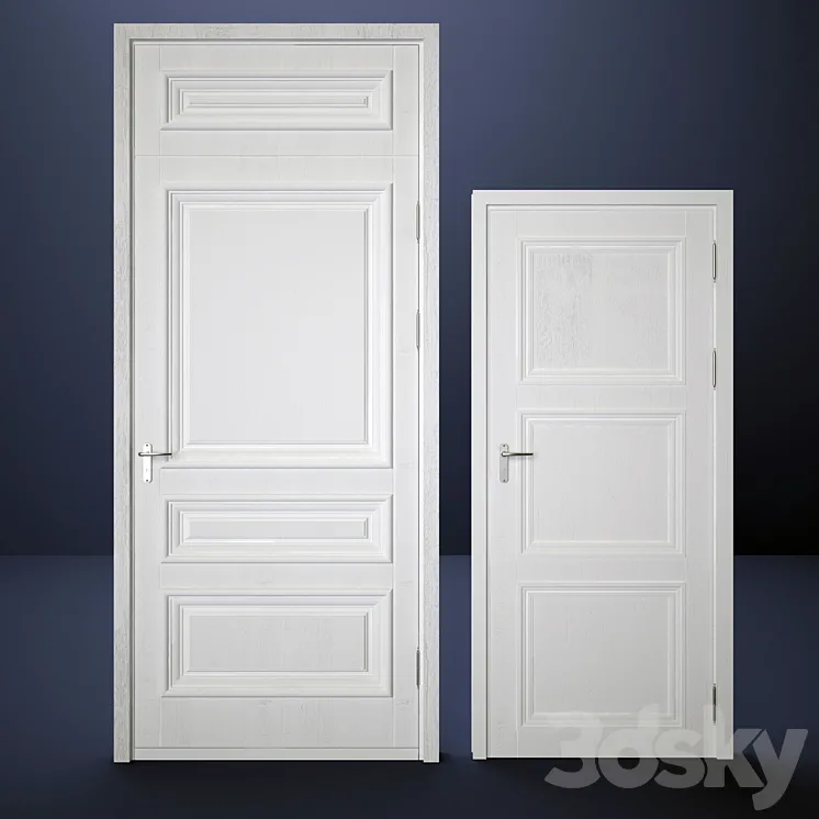 Classic interior doors door with transom 3DS Max
