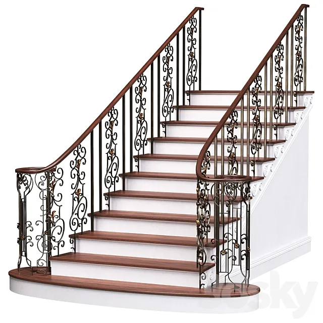 Classic interior stairs 3DS Max Model