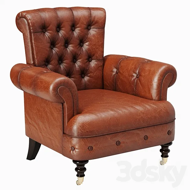 Classic Leather Armchair 3ds Max