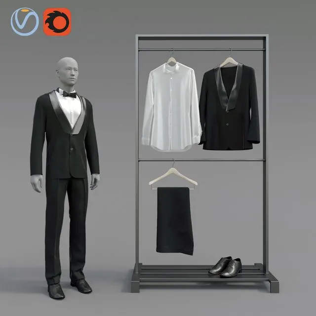 Classic male tuxedo 3dsMax Model