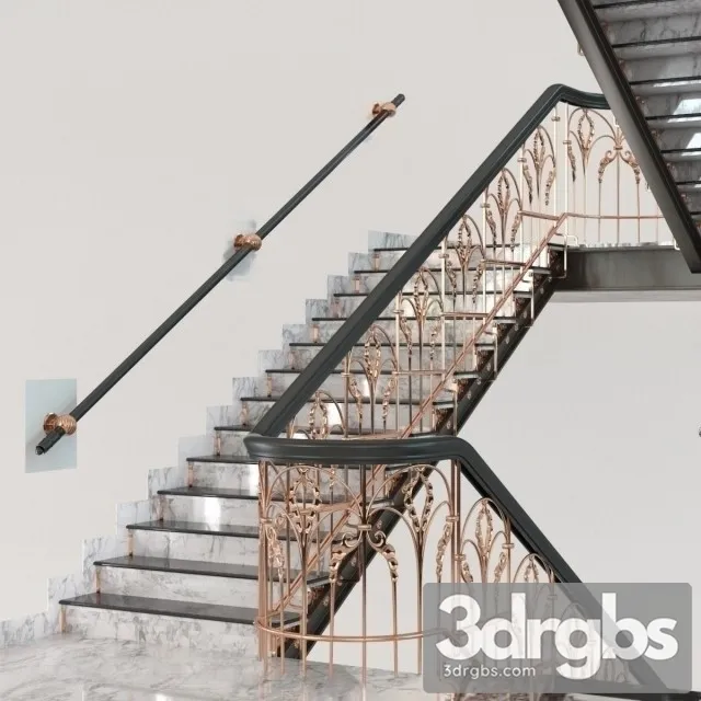 Classic Marble Copper Stairs 3dsmax Download
