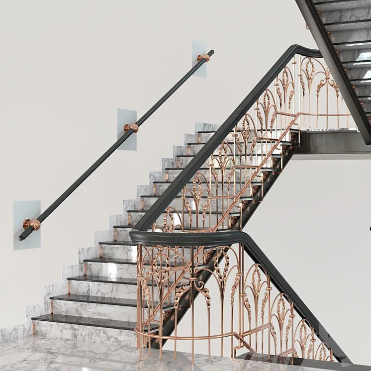 Classic Marble Copper Stairs 3DS Max