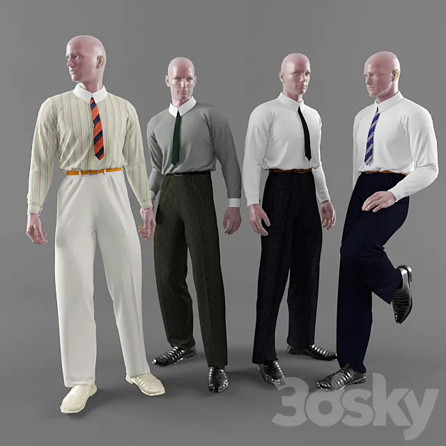 Classic men’s clothing 3DS Max Model