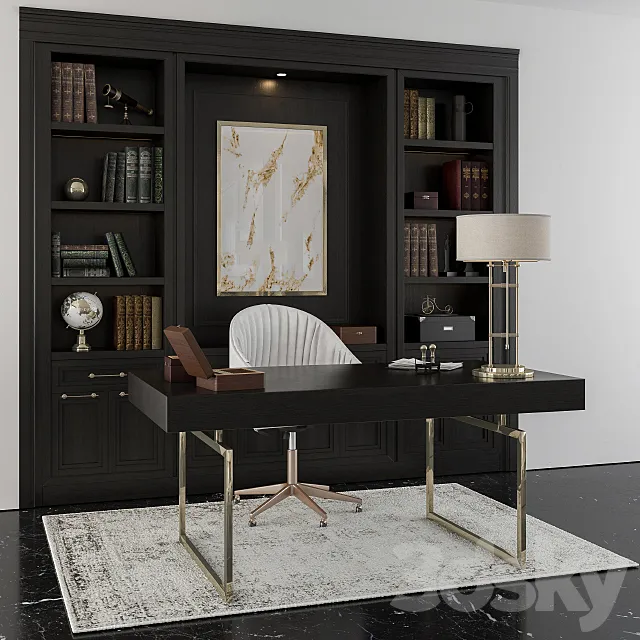 classic office furniture boss room 3DSMax File