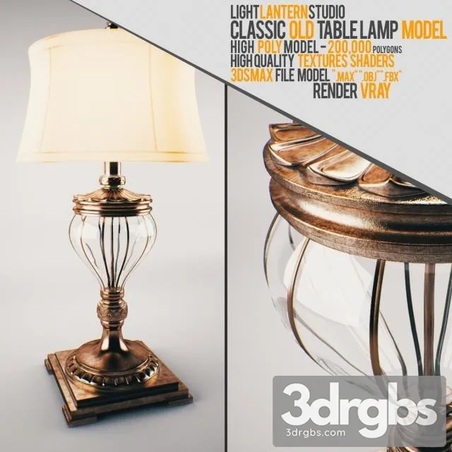 Classic Old Table Lamp 3dsmax Download