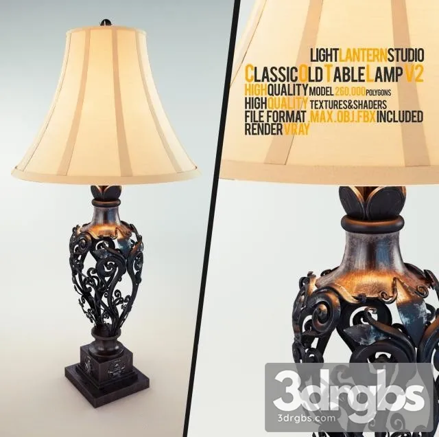 Classic Old Table Lamp V2 3dsmax Download