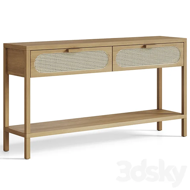 Classic Rattan and Wood Console 3ds Max