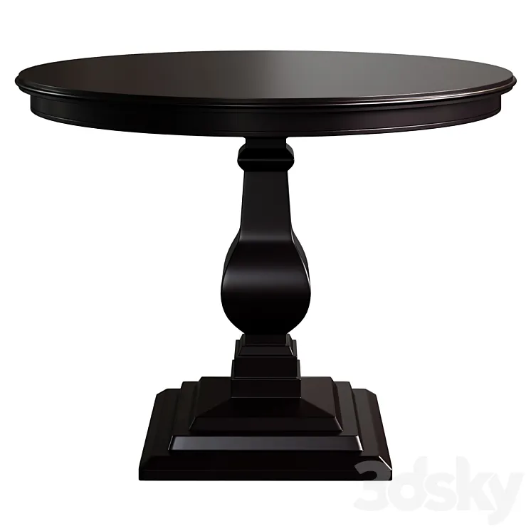 Classic round dining table 3DS Max Model