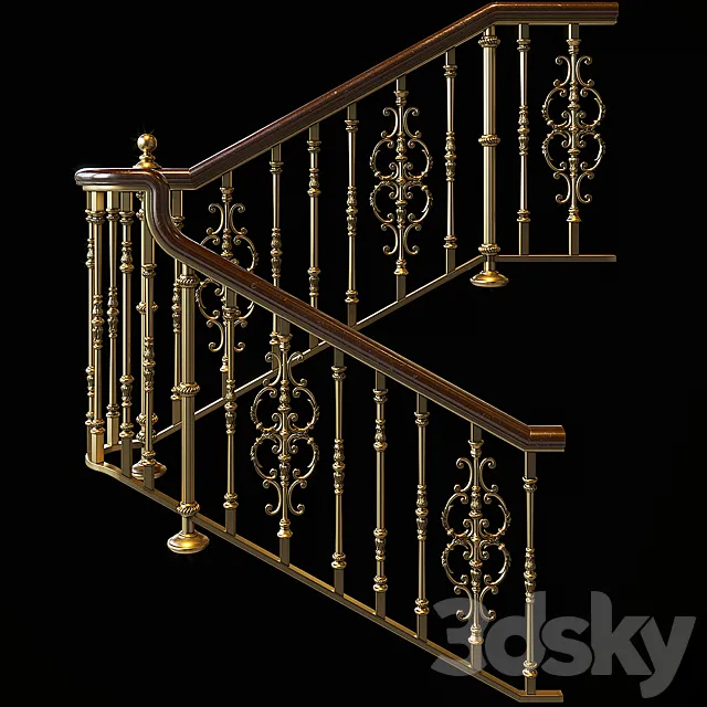 Classic staircase 3ds Max