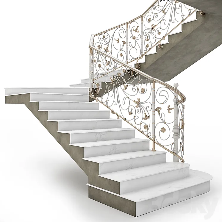 Classic staircase 3DS Max