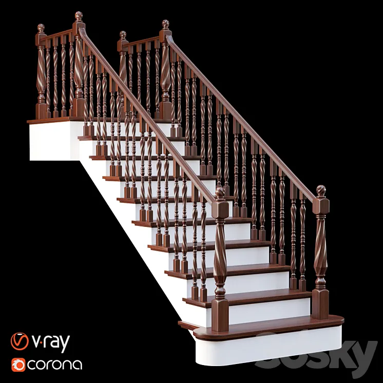 Classic staircase 3DS Max Model