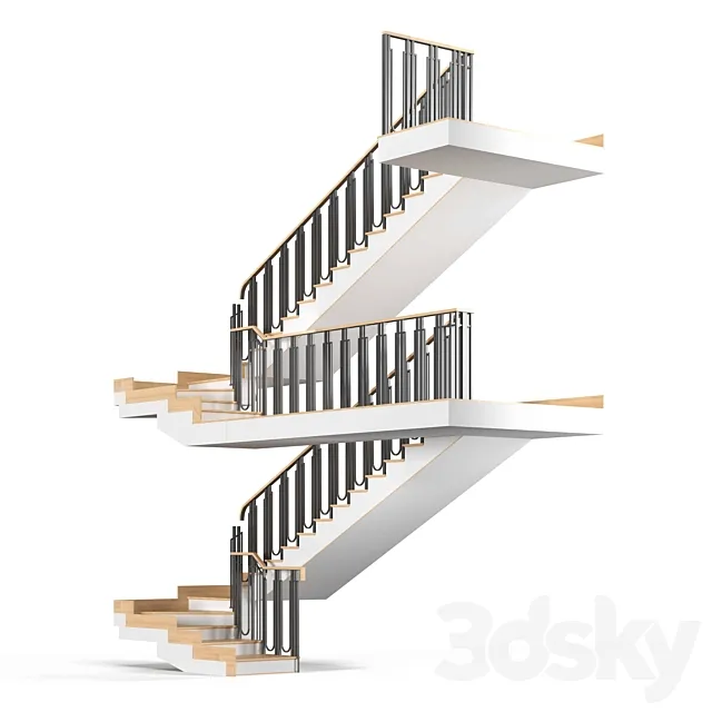 Classic stairs 3ds Max
