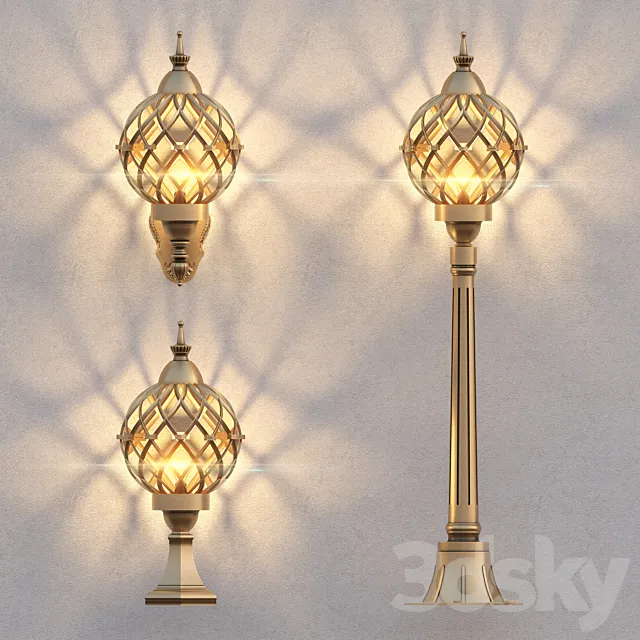 Classic street lamp Sirius Set 3ds Max