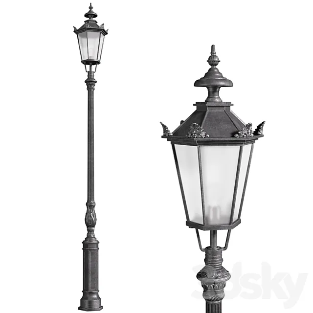 Classic street Outdoor landscape light Lamp Lantern 3DS Max Model