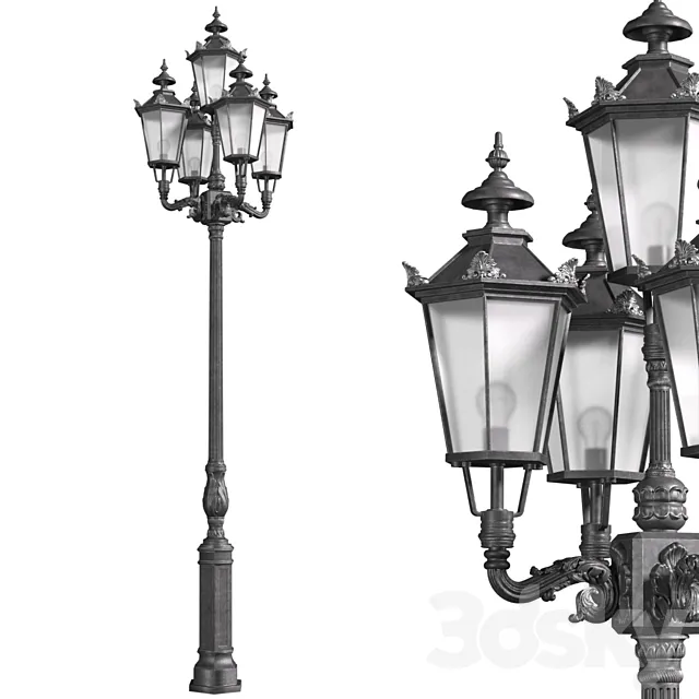 Classic street Outdoor landscape light Lamp Lantern 3dsMax Model