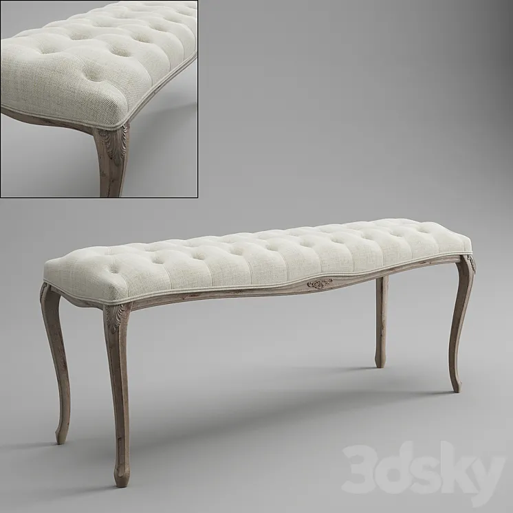Classic style bench 3DS Max