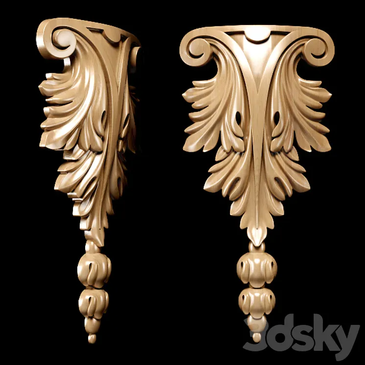 Classic style carving 3DS Max Model