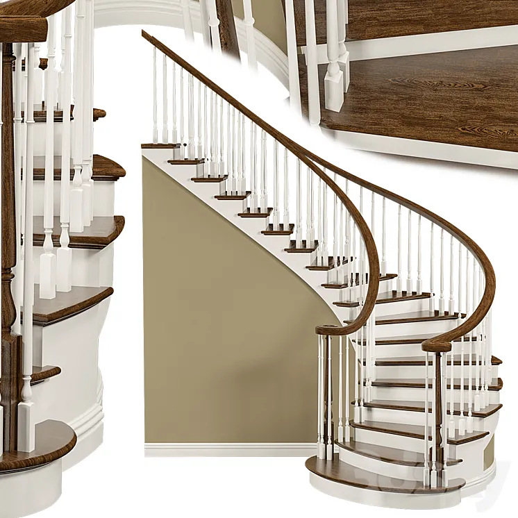 Classic style staircase 3DS Max
