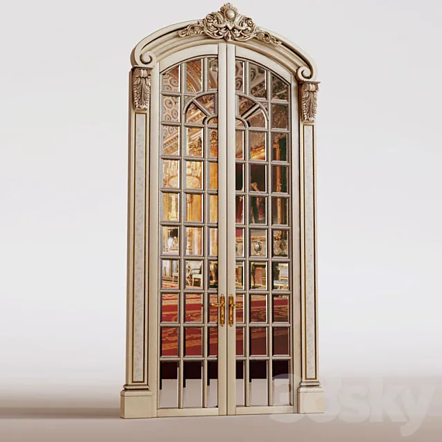 Classic swing doors with mirror 3DSMax File