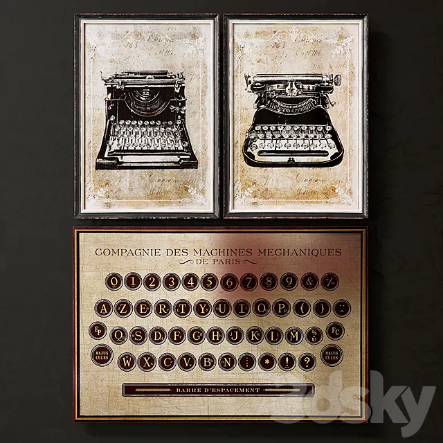 Classic Typewriters 3DS Max Model