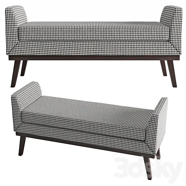 Classic upholstered bench 3ds Max