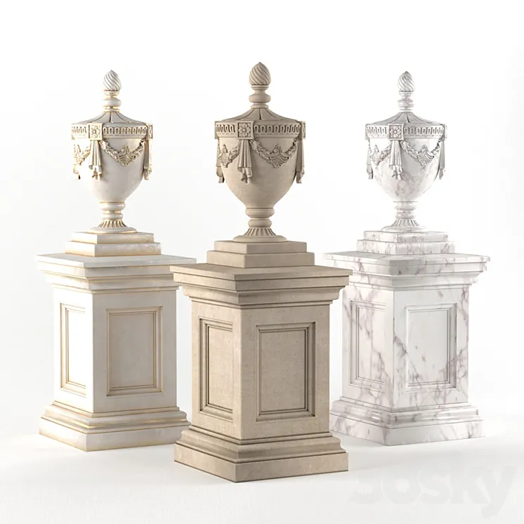 Classic vase for decorating the facade 3DS Max