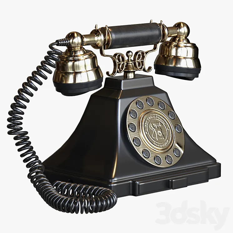 Classic Vintage Telephone with push button dial 3DS Max