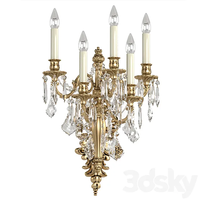 Classic wall lamp Zanaboni.Crystal Wall Sconce 3ds Max