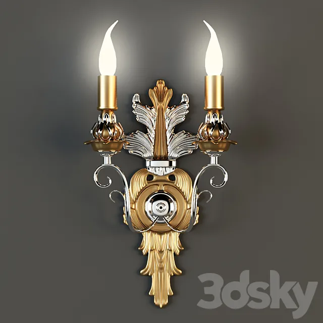 Classic wall Light Gold 3DS Max Model