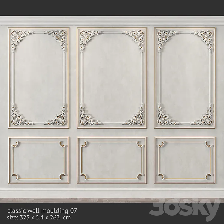 classic wall molding 07 3DS Max