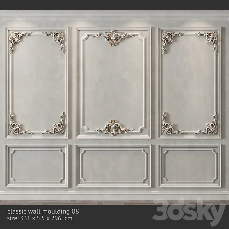 classic wall molding 08 3DS Max