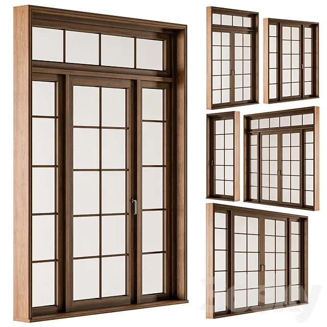 Classic Wooden – Windows Set 25 3ds Max