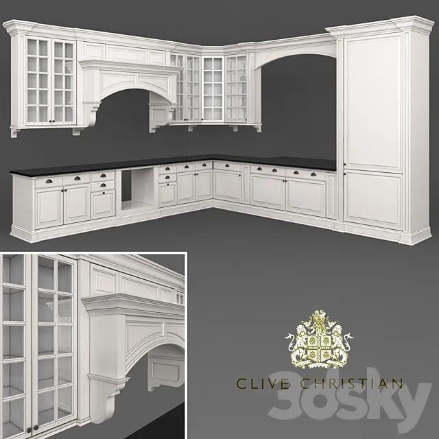 Classical Clive Christian kitchen 3DSMax File